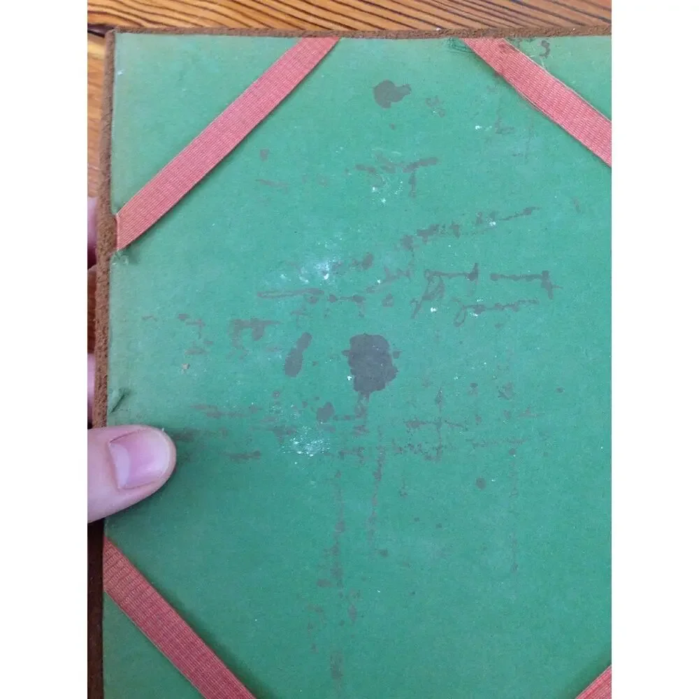 Vintage Antique Suede Leather Handpainted Miami Beach Letters Portfolio Envelope